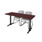 Cain Rectangle Tables > Training Tables > Cain Training Table & Chair Sets, 60 W, 24 L, 29 H, Mahogany MTRCT6024MH44GY - alternate 1